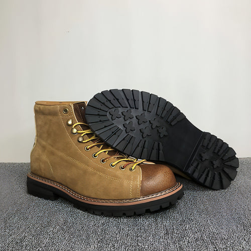 Autumn And Winter Men's Round Toe Fashion Casual Leather Shoes Martin