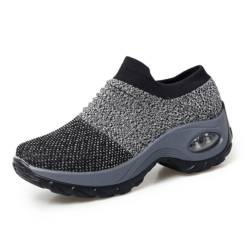 Womens Lightweight Air Cushion Sole Sneakers - Breathable Mesh Running Shoes with Stylish Low Top Design - Ideal for Comfort and Style