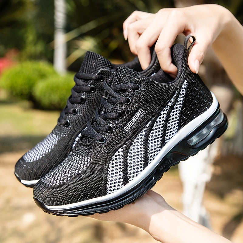 Lightweight Breathable Air Cushion knitted Running Shoes, Women's Footwear