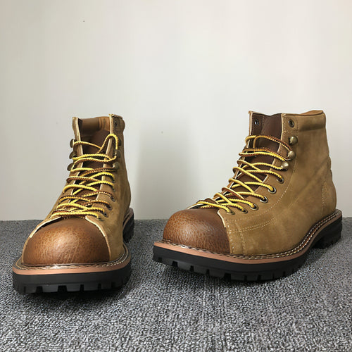 Autumn And Winter Men's Round Toe Fashion Casual Leather Shoes Martin