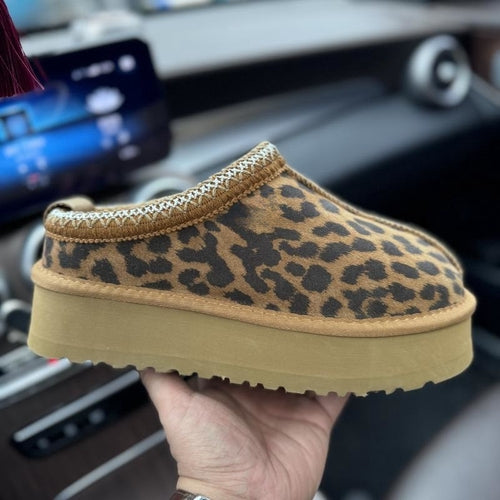 Platform Furry Womens Slides Slip-on Genuine Suede Womens Shoes