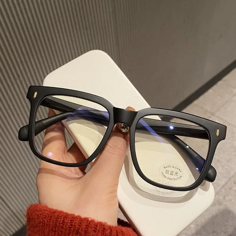 Transparent Computer Glasses Frame Women Men Anti Blue Light Round Glasses Blackout Glasses Optical Glasses Lenses