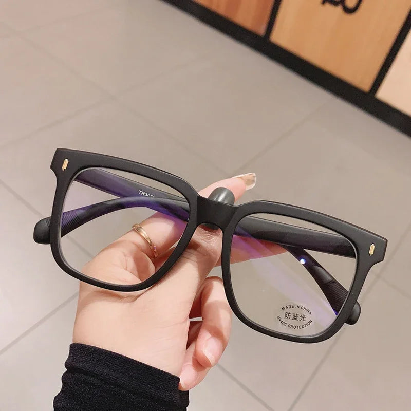 Transparent Computer Glasses Frame Women Men Anti Blue Light Round Glasses Blackout Glasses Optical Glasses Lenses