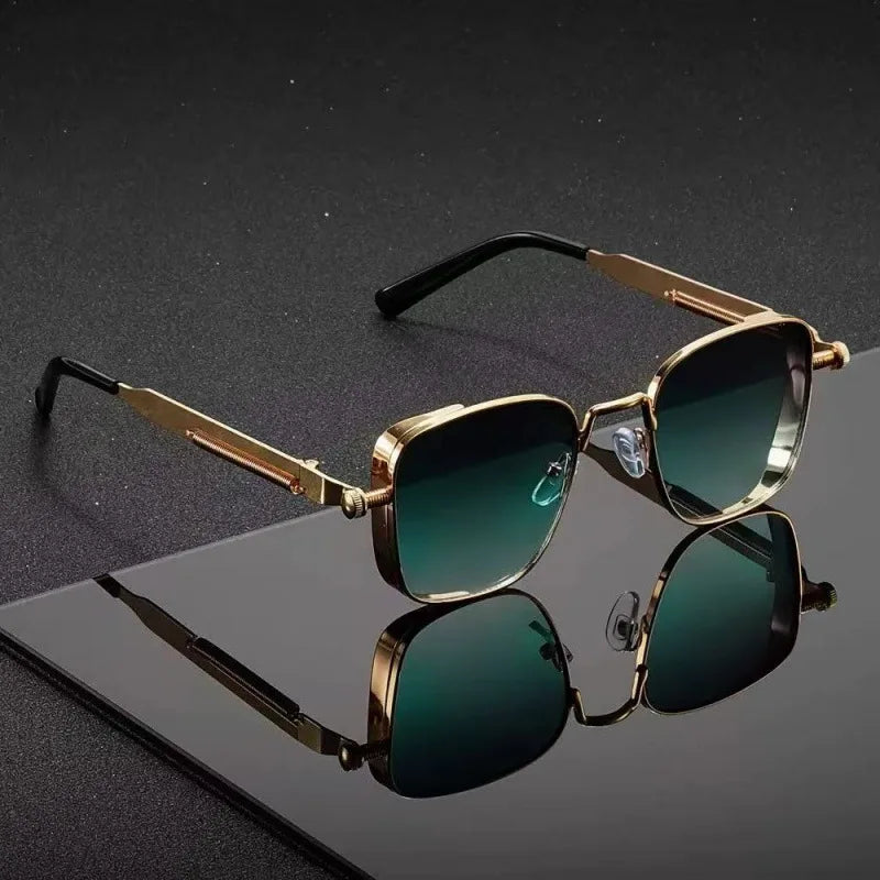 New Vintage Square Small Sunglasses Women Luxury Brand Metal Frame Sun Glasses Rectangle Driving Eyeglasses Fishing Eyewear Men