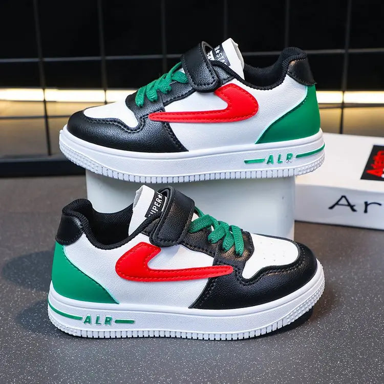 Boys' Single Shoes 2025 Spring Autumn New Breathable Color Block Board Shoes for Kids Sports Casual Sneakers