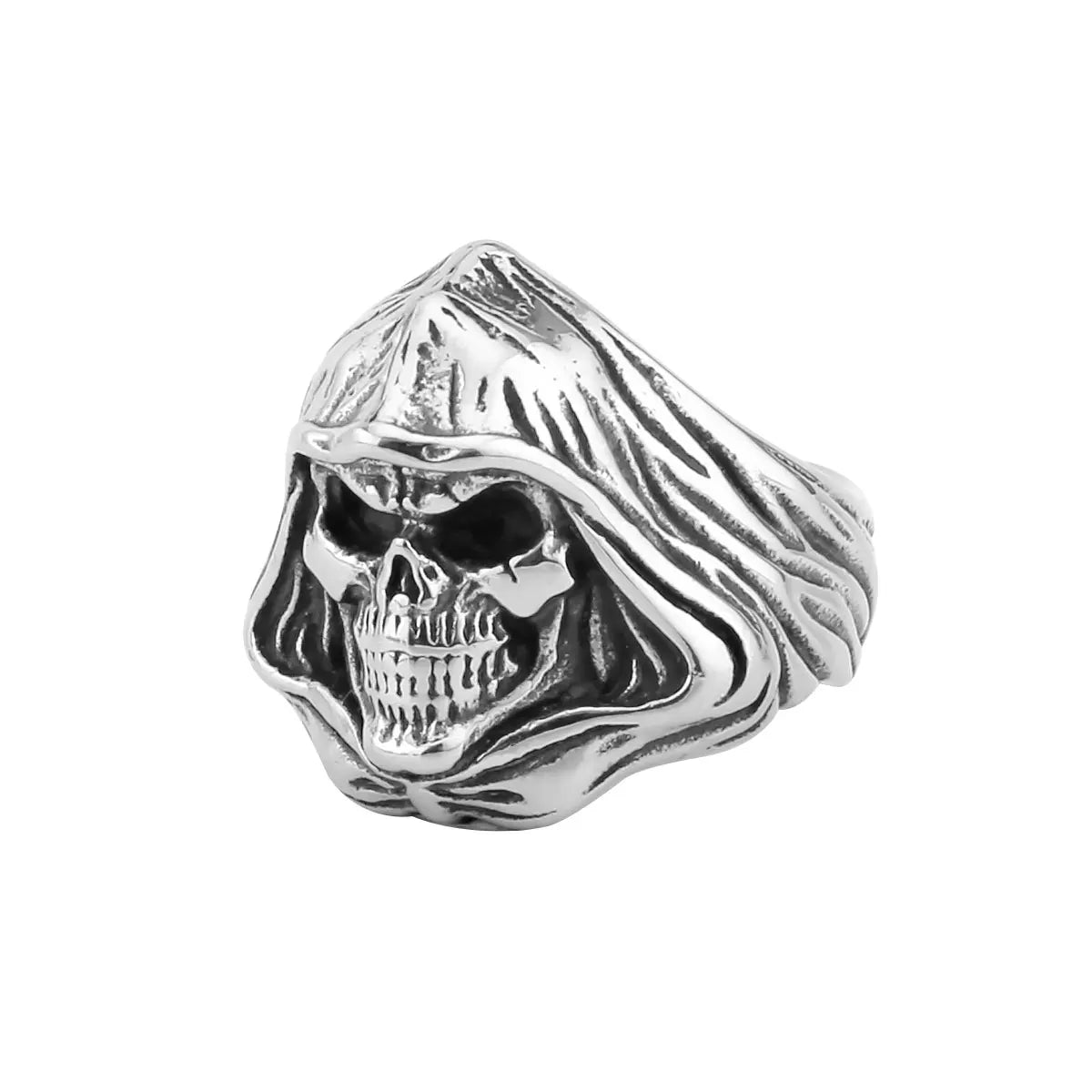 Fashion Reaper Ghost Skull Ring Stainless Steel Men's Rock Creative Biker Ring Vintage Punk Jewelry Gift Accessories Wholesale