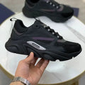 2025 New Genuine Leather Mesh Breathable Outdoor Dad Shoes, Thick-Sole Heightening Sports Casual Shoes