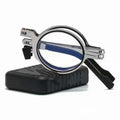 Unisex Folding Reading Glasses Transparent Lenses Full Metal Frame Anti Blue Light Comes with Case for Men and Women