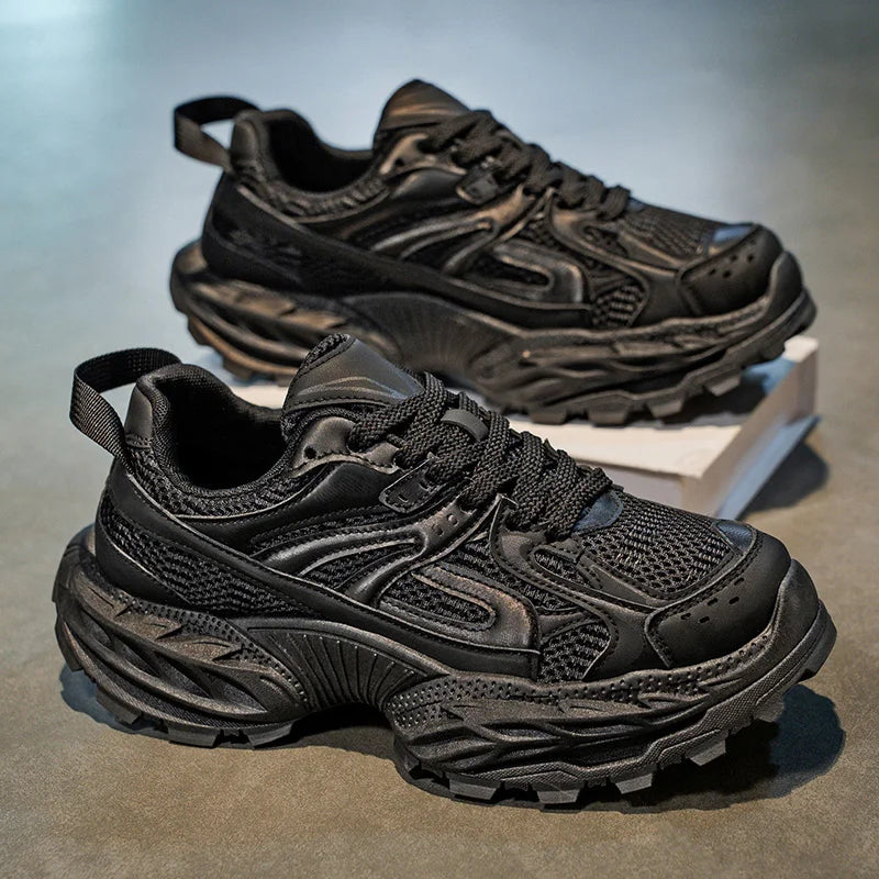 Sports and leisure shoes, men's shoes, marathon oversized air cushioned shoes, fly woven all season rubber, wear-resistant, anti