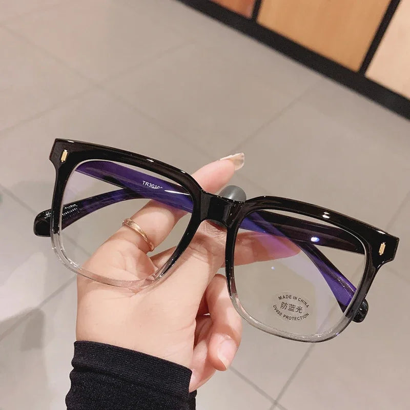 Transparent Computer Glasses Frame Women Men Anti Blue Light Round Glasses Blackout Glasses Optical Glasses Lenses