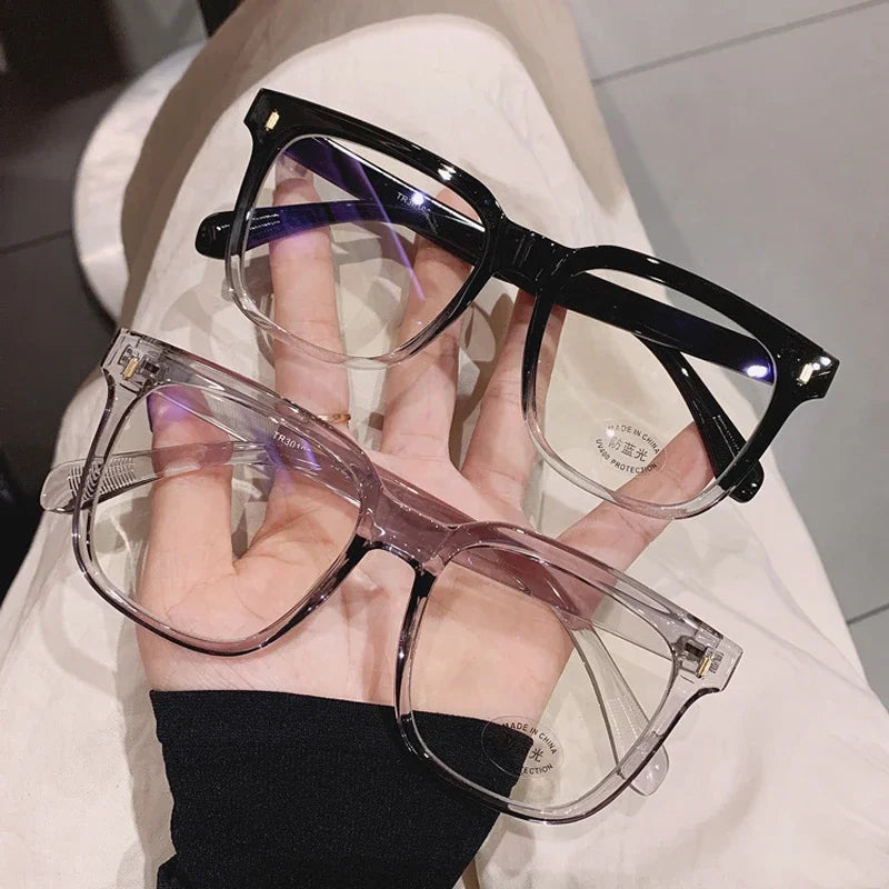 Transparent Computer Glasses Frame Women Men Anti Blue Light Round Glasses Blackout Glasses Optical Glasses Lenses