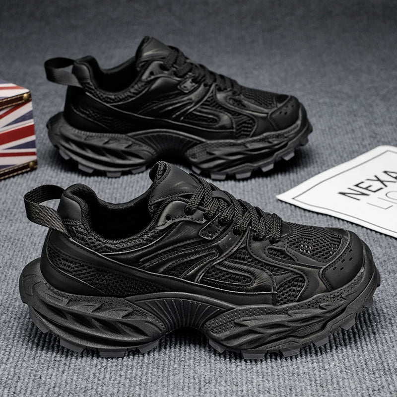 Sports and leisure shoes, men's shoes, marathon oversized air cushioned shoes, fly woven all season rubber, wear-resistant, anti