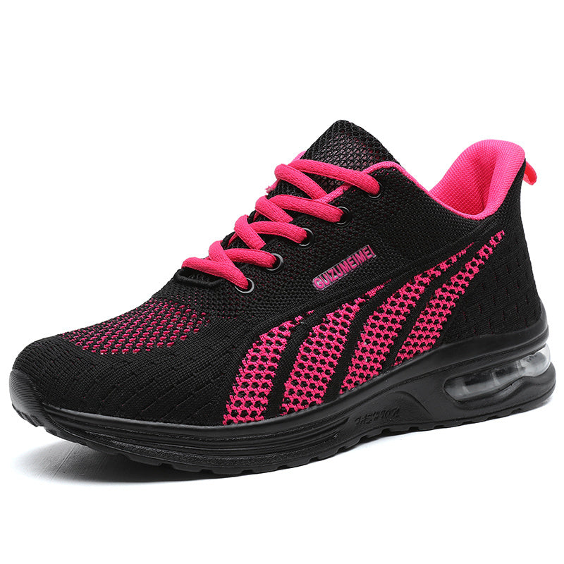 Lightweight Breathable Air Cushion knitted Running Shoes, Women's Footwear